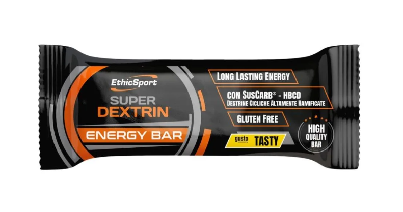 EthicSport Super Dextrin Energy Bar Tasty Barretta Energetica con Destrine Cicliche Altamente Ramificate 1 Pezzo da 45 g